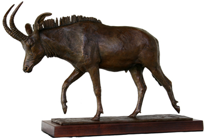 Roan bull bronze sculpture